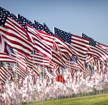 A field of American Flags to remember patriot day
