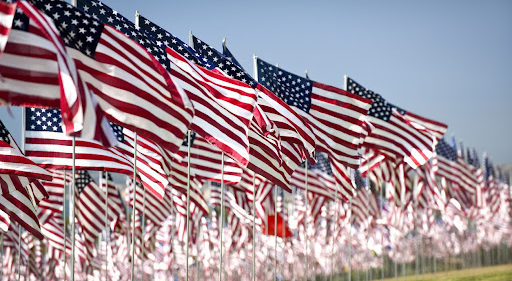A field of American Flags to remember patriot day