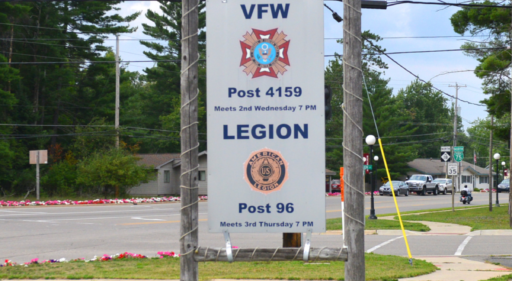 VFW Post 4159 Legion Post 96 sign in front of a VFW hall